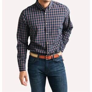 NEW MIZZEN + MAIN lockhart button down shirt in red/blue
